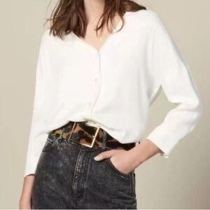 Sandro Paris women shirt blouse ecru - size 1